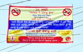 Posters urging residents not to smoke have been put up at various places in Ludhiana