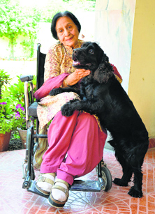 Pushpa Mehra with her pet Bruno