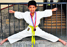 Anupam Singh, who bagged the third position in a global international karate meet