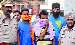 The accused in police custody in Phase I, Mohali, on Thursday