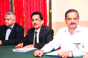 Prof MC Pant (centre), VC of HNB University, addresses the executive council meeting in Dehradun on Thursday. 