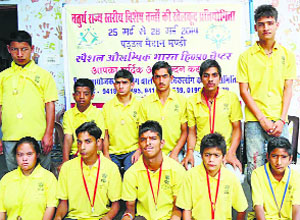 The winners of the state-level Olympics for special children in Mandi.