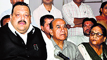 Devender Singh Rana, provincial president of the National Conference, addresses mediapersons in Jammu on Thursday