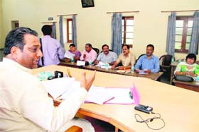Dehradun Mayor Vinod Chamoli addresses a board meeting of Dehradun Municipal Corporation on Friday