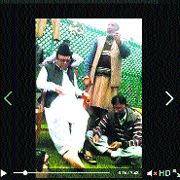 A video grab of Finance Minister Abdul Rahim Rather with National Conference workers