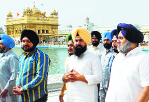Deputy CM Sukhbir Badal in Amritsar on Friday.