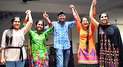 Students of Prince Roses English High School celebrate their success in Class X examinations of the PSEB in Amritsar on Monday