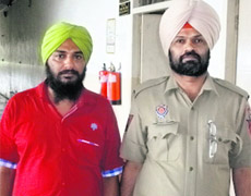 The 29-year-old Moga resident being taken to jail after hearing the quantum of sentence at the District Courts Complex on Monday.