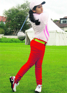 Hunar Mittal in action during the European Golf Championship in Scotland.