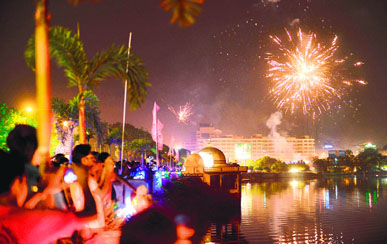 Fireworks marked the birth of Telangana on Monday.