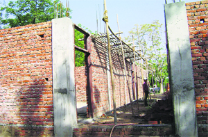 The Industrial Training Institute building under construction in Sangrur. Tribune photo