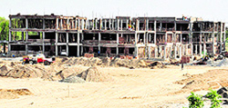 A view of the under- construction school for meritorious students on the premises of Giani Zail Singh Punjab Technical University Campus in Bathinda