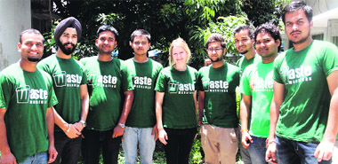 The students of IIM, Indore, Symbiosis University, Pune, and University of Petroleum and Energy Studies, Dehradun, work as volunteers of Waste Warriors in Dehradun.