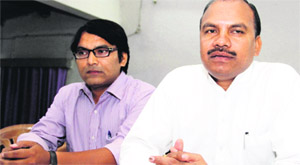 Digamber Negi, president of the Uttarakhand BJP panchayat cell, addresses mediapersons in Dehradun on Tuesday.