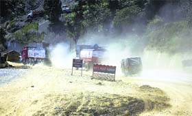 The condition of the Jammu-Srinagar highway, only road link between the Kashmir valley and the rest of the country, has gone from bad to worse