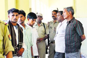 The five accused in police custody in Badaun