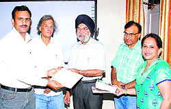 Participants at the 21-day refresher course in pure sciences organised by Guru Nanak Dev University at Academic Staff College in Amritsar on Wednesday