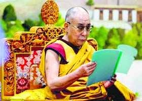The Dalai Lama at TCV School near McLeodganj on Wednesday