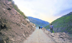 The Batote-Kishtwar national highway near Pul Doda in Doda district.