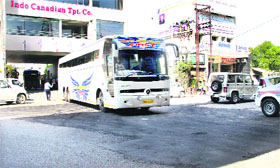 The patchwork done in front of the Indo-Canadian Transport Company office