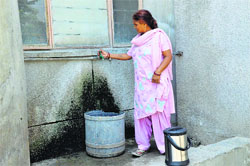 A tap runs dry at the Civil Hospital, Ludhiana