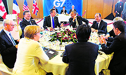 The G7 Summit in progress at the European Council in Brussels on Thursday