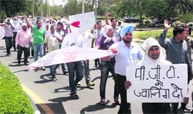 PGTs hold a roadshow in Panchkula on Friday.