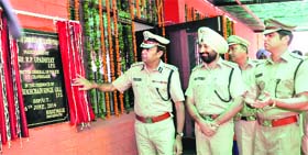UT IG RP Upadhyay inaugurates the SDPO office at the Sector 34 police station in Chandigarh on Friday.