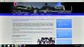 The website of the UT Higher Education Department shows the process for the online submission of forms for all government colleges in Chandigarh.