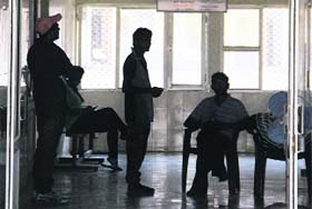 Patients at the drug de-addiction centre at ESI Hospital in Jalandhar