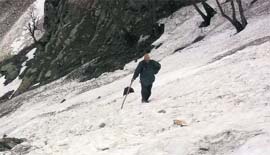 An official surveys Stage 3 of the Pahalgam-Amarnath route.