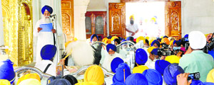 Akal Takht Jathedar Giani Gurbachan Singh delivers his address to the community on the Operation Bluestar anniversary at the Akal Takht in Amritsar on Friday.