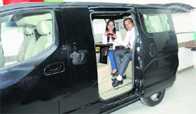 A modified vehicle displayed at the Dilip Chhabria Design outlet in the Industrial Area, Chandigarh, on Saturday