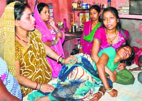 Grief-stricken family members of Pardeep Kumar