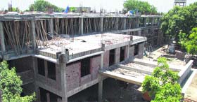 The under-construction building of a model drug de-addiction centre in Jalandhar.