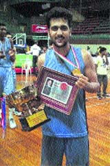 Arshpreet Bhullar, who was declared as the best player in the National Junior Basketball Tournament.