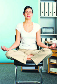 A small meditation session in office can help you relax and focus on your work