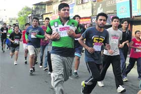 Youths take part in Mad-A-Thon organised by the NGO, MAD, organisation in Dehradun on Sunday