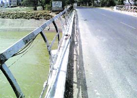 The bridge on Gung Canal, from where industrialists are known to dump waste