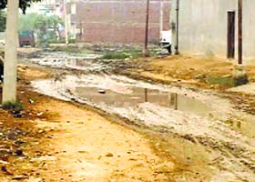A road in a pitiable condition