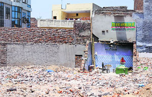 The encroachment that has to be removed at Ghumar Mandi in Ludhiana.