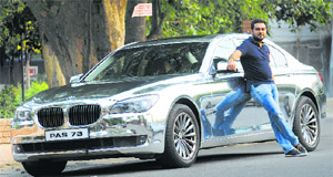 Jasjeet recently got his white BMW  chrome-wrapped
