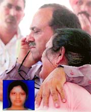Divyas parents at the GMSH, Sector 16, Chandigarh, on Wednesday