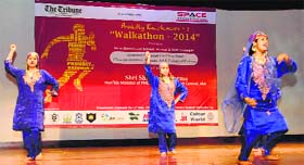 Schoolgirls perform in a cultural programme after participating in Walkathon - Proudly Kashmiri-II, 2014