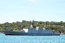INS Sahyadri at Sydney during its visit to Australia in 2013