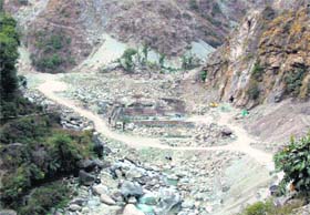 A link road to riverbed developed by the land mafia