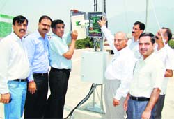 SMVDU VC Sudhir K Jain inaugurates the Solar Radiation Resource Assessment Station on Kakryal campus on Thursday.