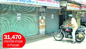 A dejected consumer outside a shop in Patiala.