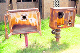The defunct fire extinguishing equipment at the Civil Hospital in Amritsar.
