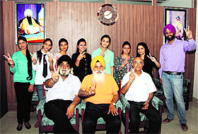 CKDIMT students who secured top positions in the recently declared merit list of PTU with institute president Charanjit Singh Chadha in Amritsar. 